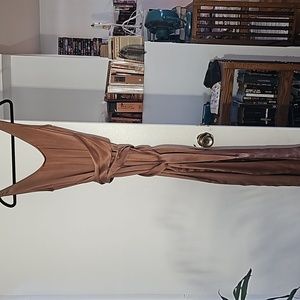 Hatch brown silk jumpsuit with tie belt